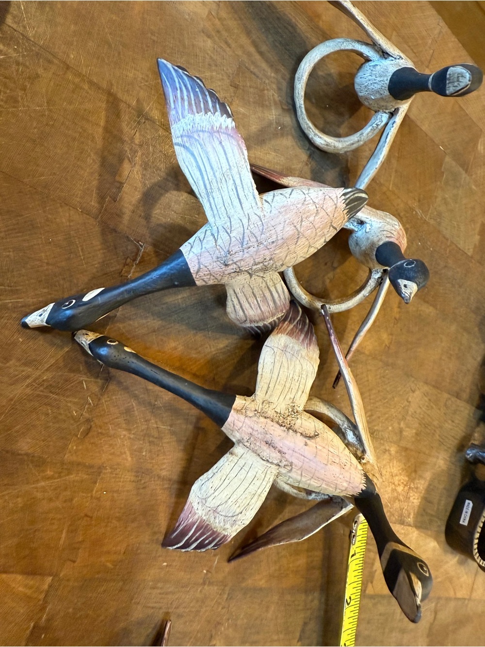 Flying Goose Beige & Black napkin ring holders Set of 5